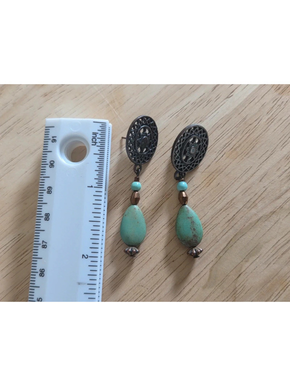 Turquoise earrings - Picture 3 of 3